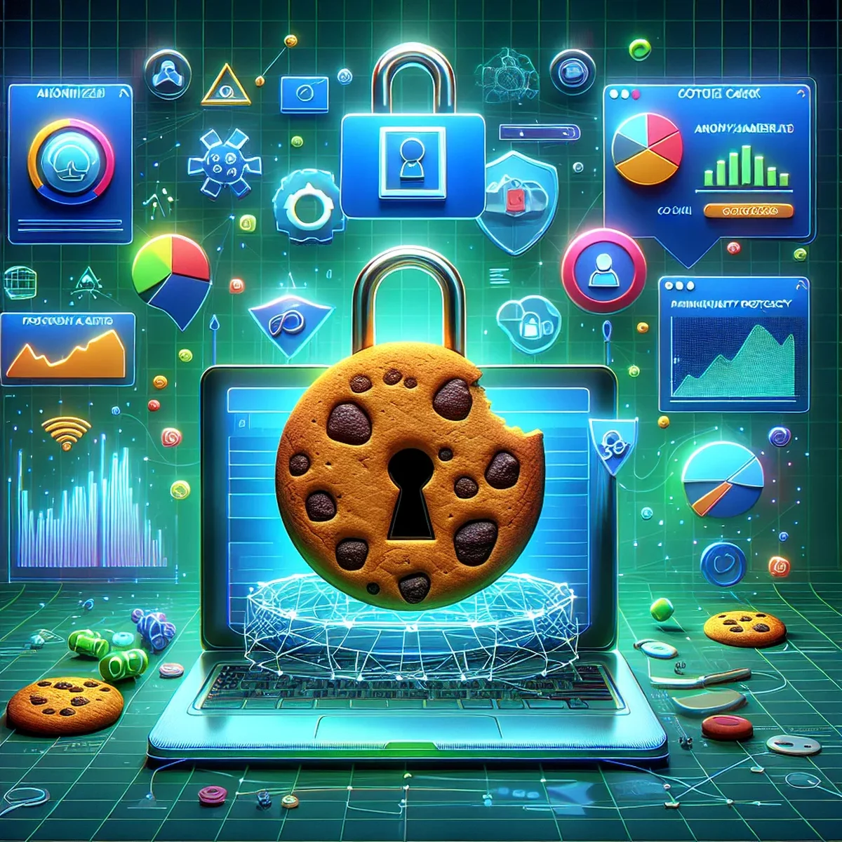 A detailed view of a cookieless analytics dashboard on a computer screen