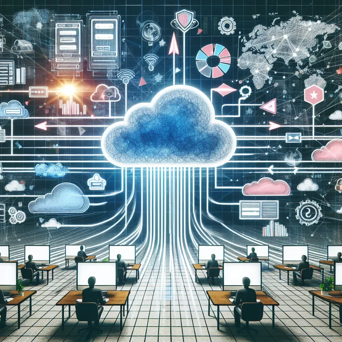 Illustration of Cloudflare services improving WordPress site performance