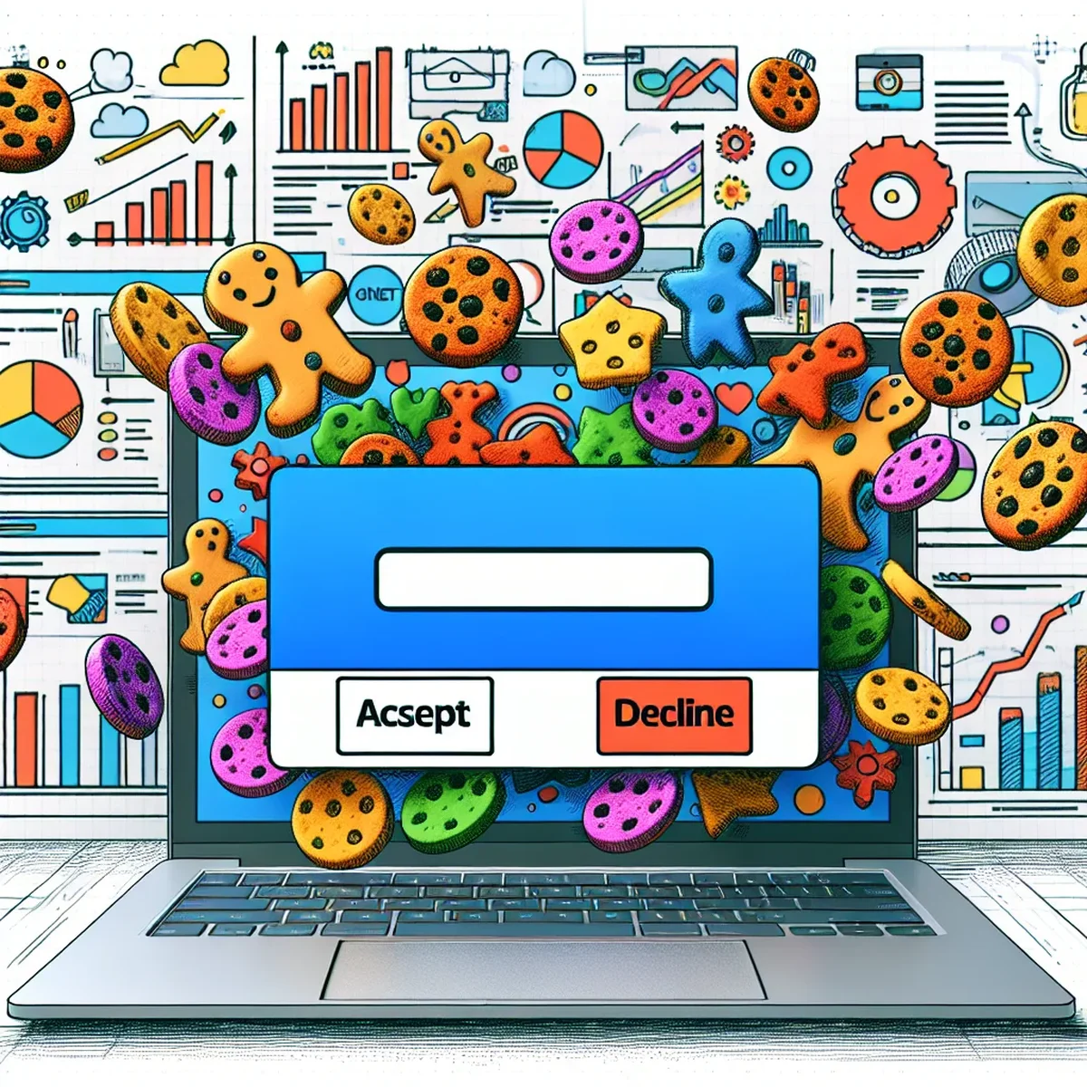 Illustration of a cookie consent banner on a website