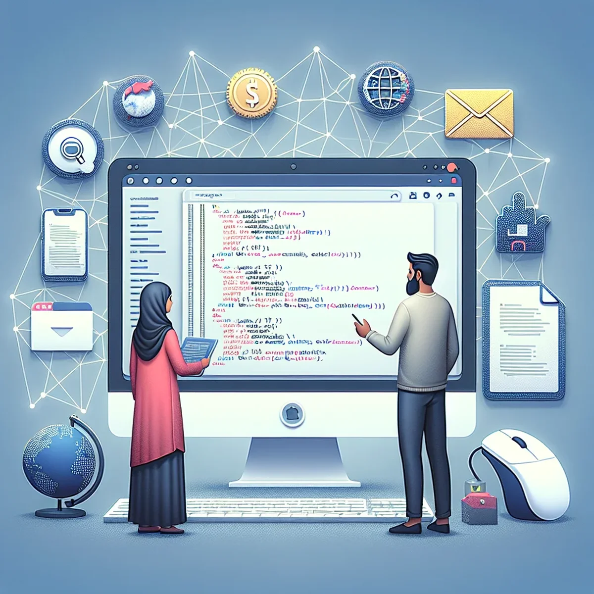A developer coding custom shortcodes in WordPress