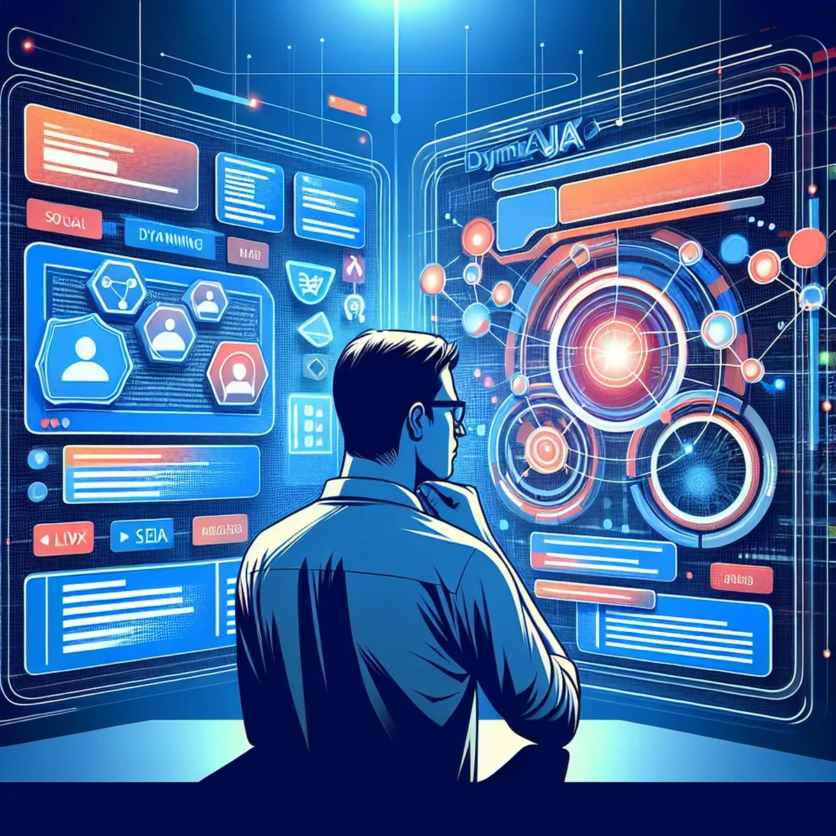 Illustration of dynamic content loading on a website