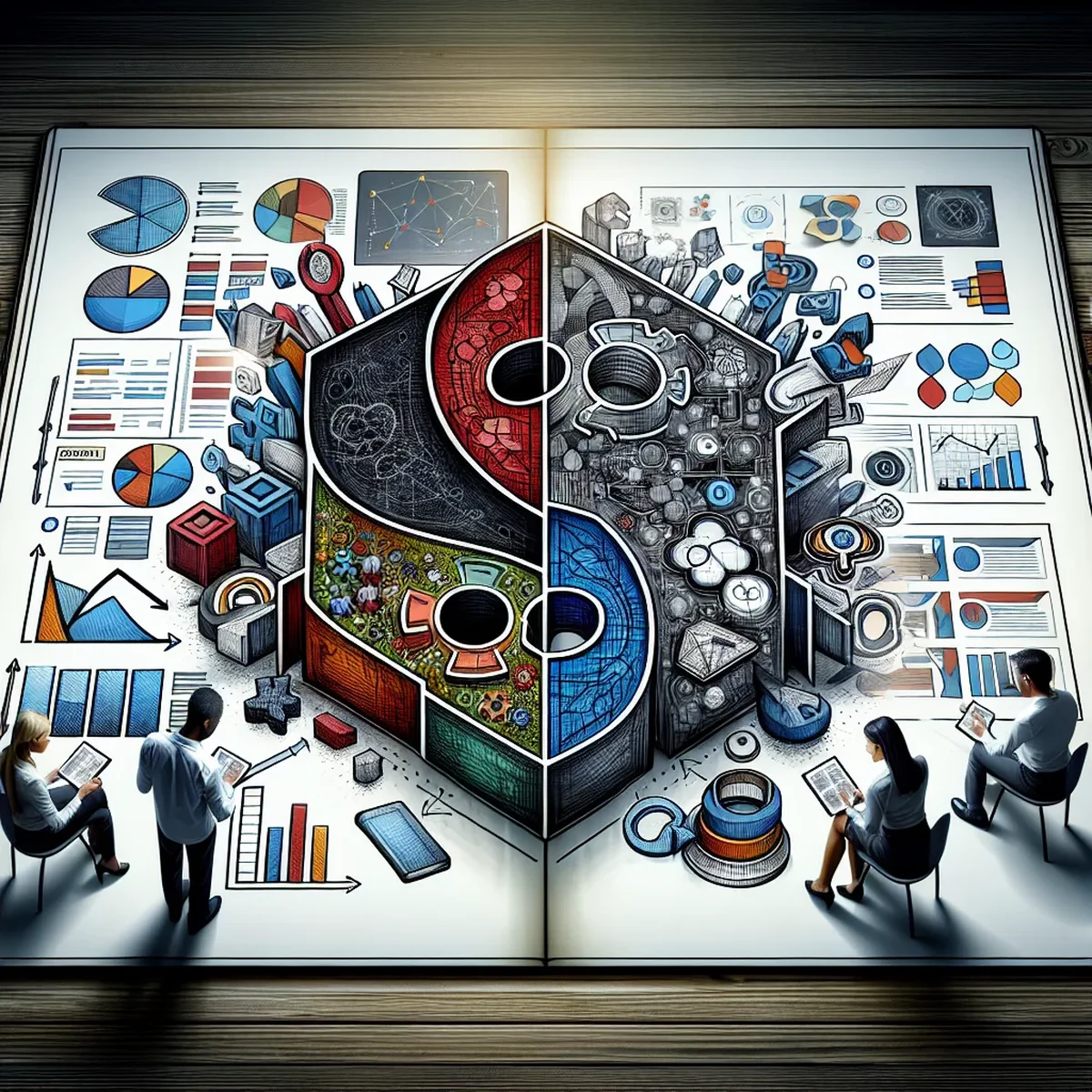 Illustration of data flow and content rendering from server to user devices