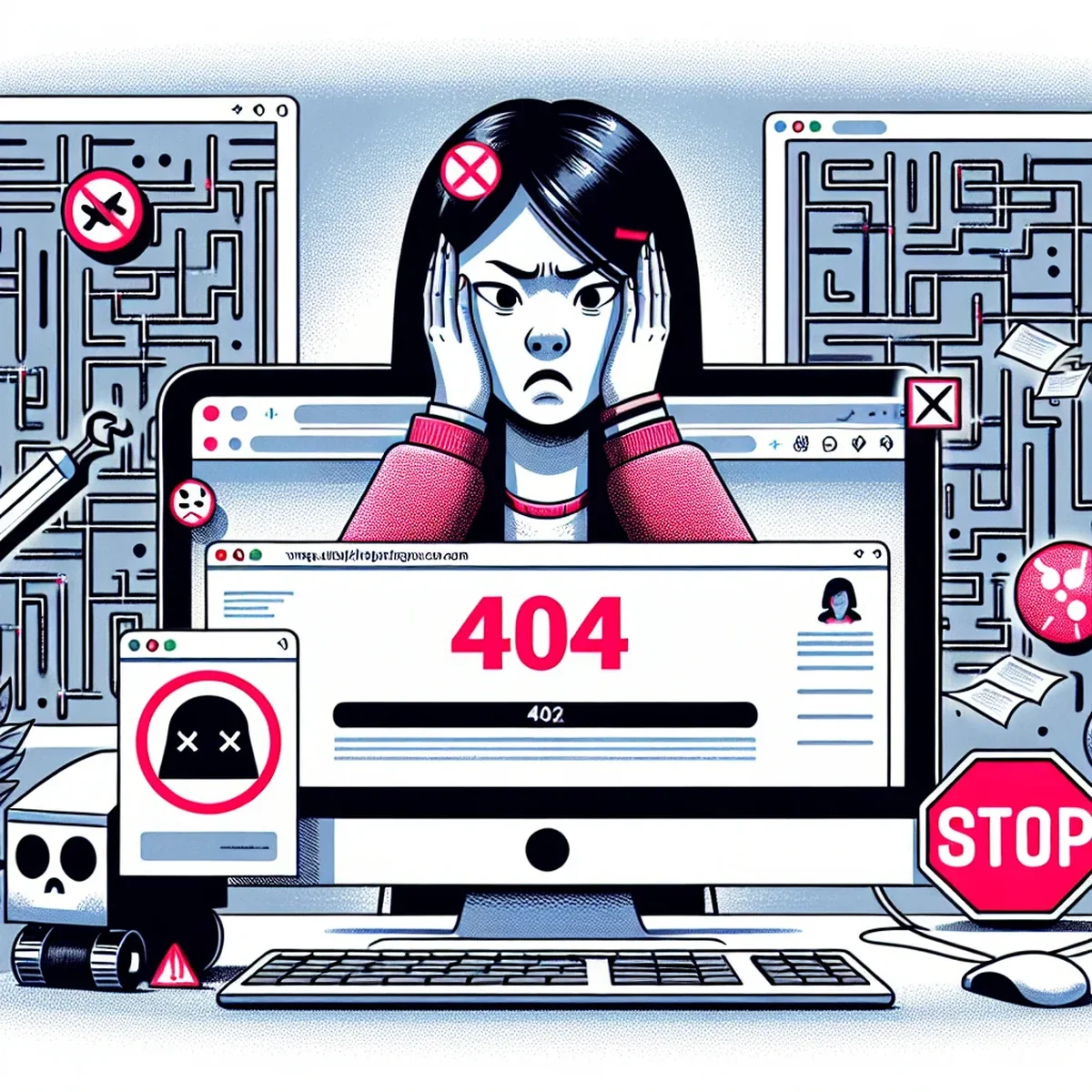 Illustration of an optimized and user-friendly 404 error page