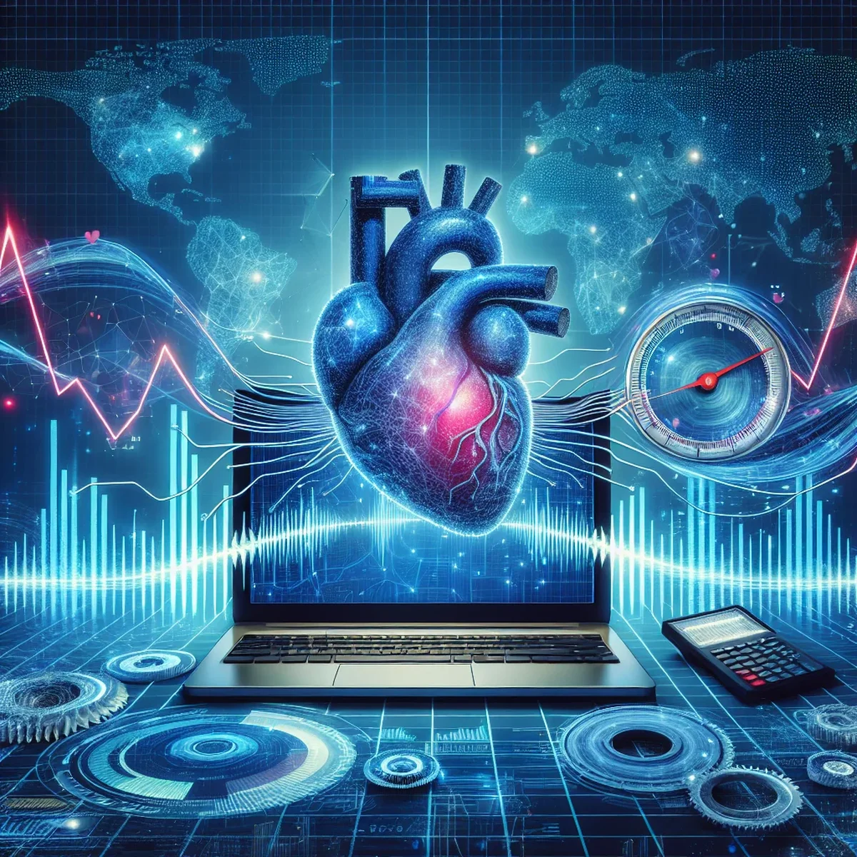 Illustration of a healthy heart connected to digital nodes representing the WordPress Heartbeat API
