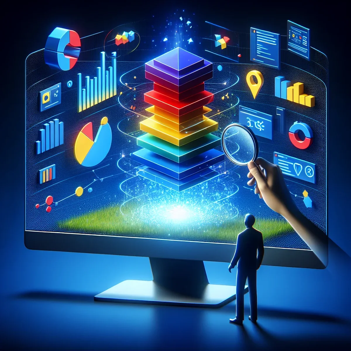 A dynamic 3D model displayed on a digital screen
