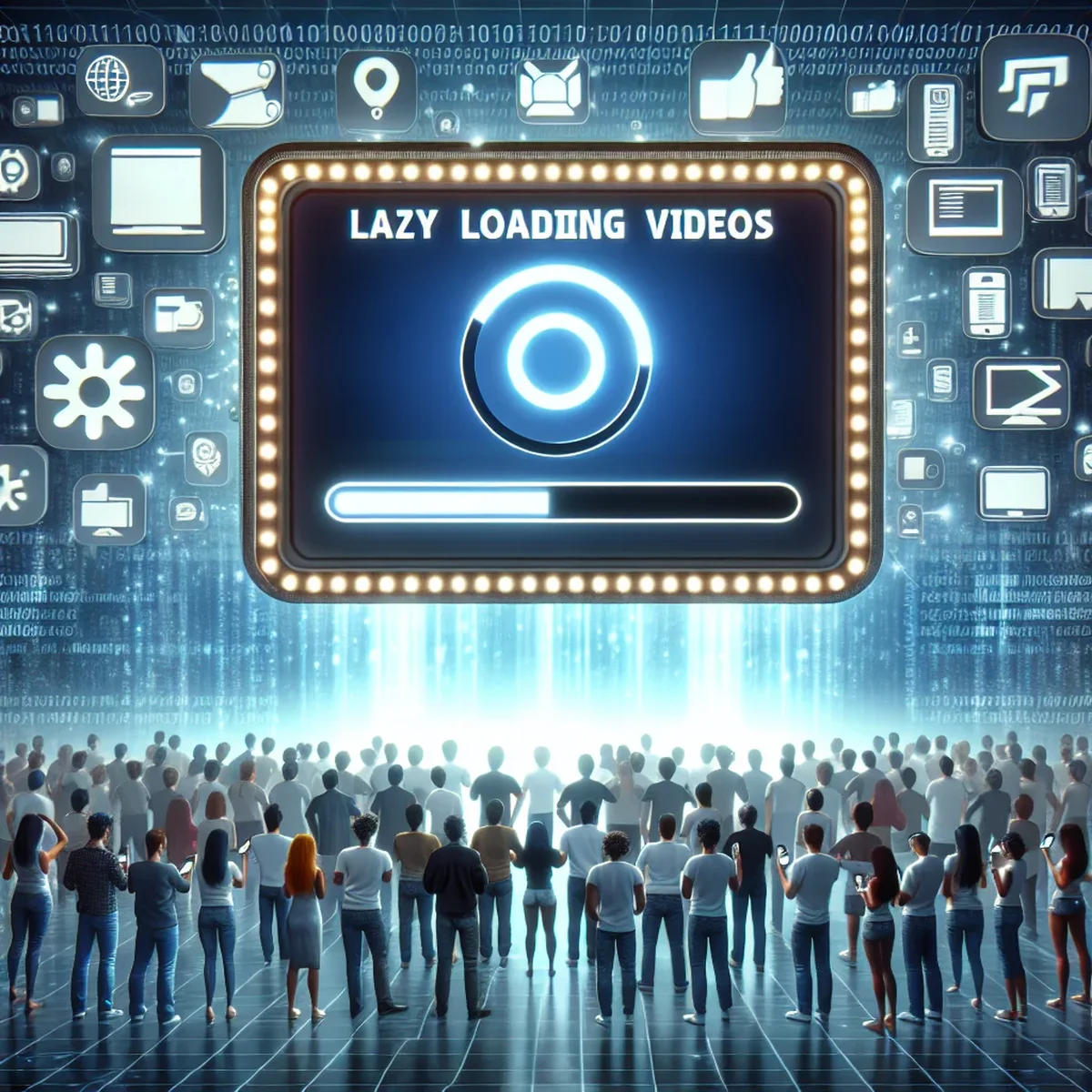 A webpage loading a video with a lazy loading technique
