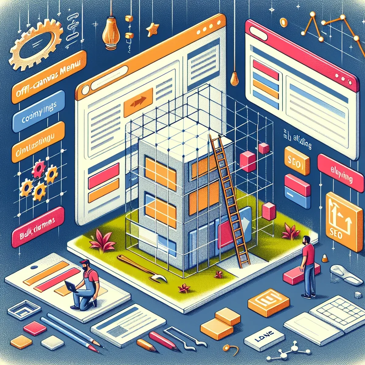 A visually engaging off-canvas menu on a WordPress block theme website