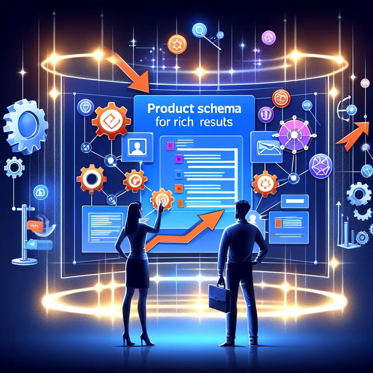 Illustration of enhanced search results with product schema