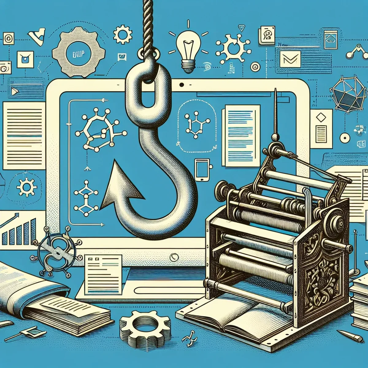 Illustration of React Hooks integrated with Gutenberg blocks