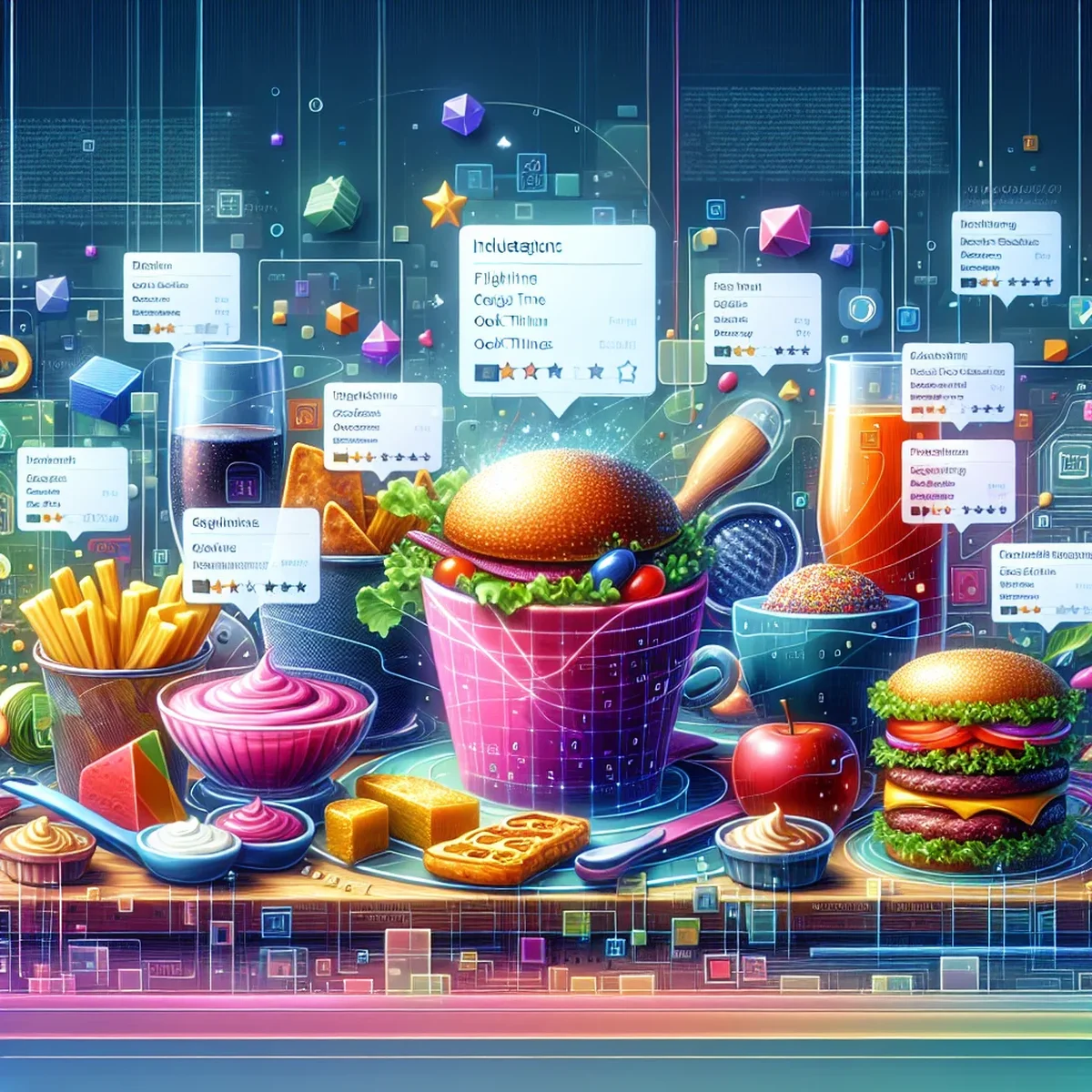 A colorful display of various recipes highlighted in search results