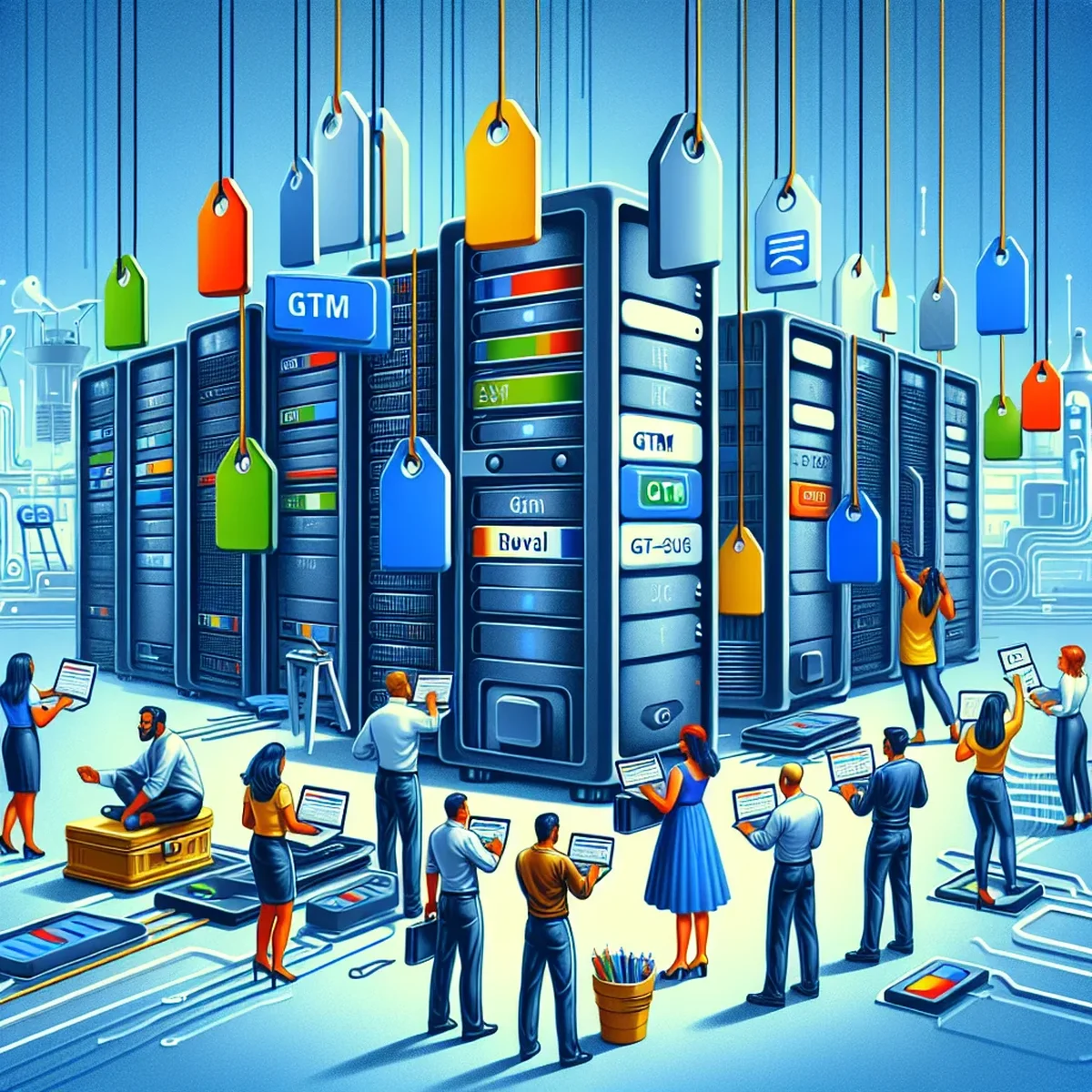 Illustration of server-side tagging setup in WordPress