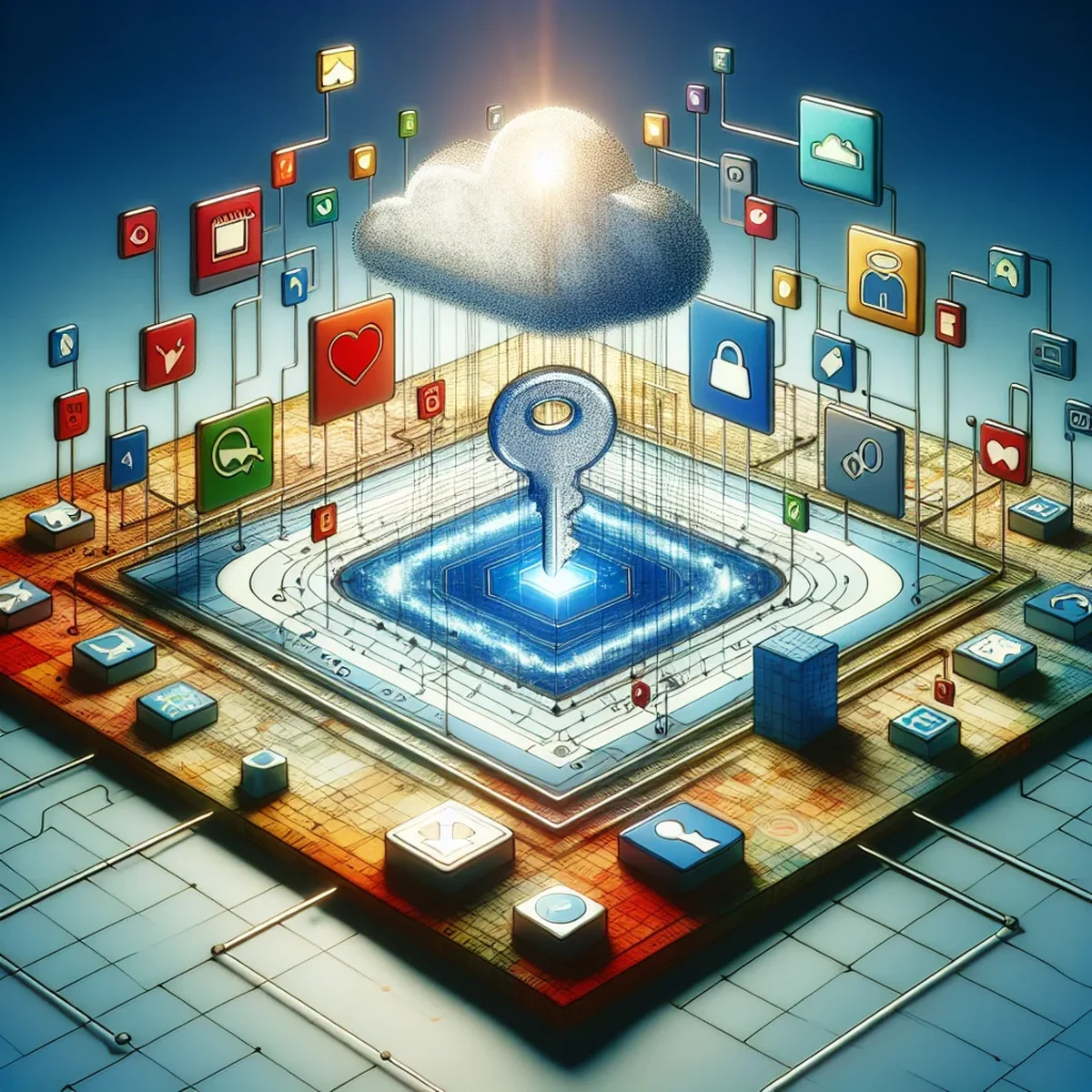 Illustration of a secure and streamlined login process with SSO