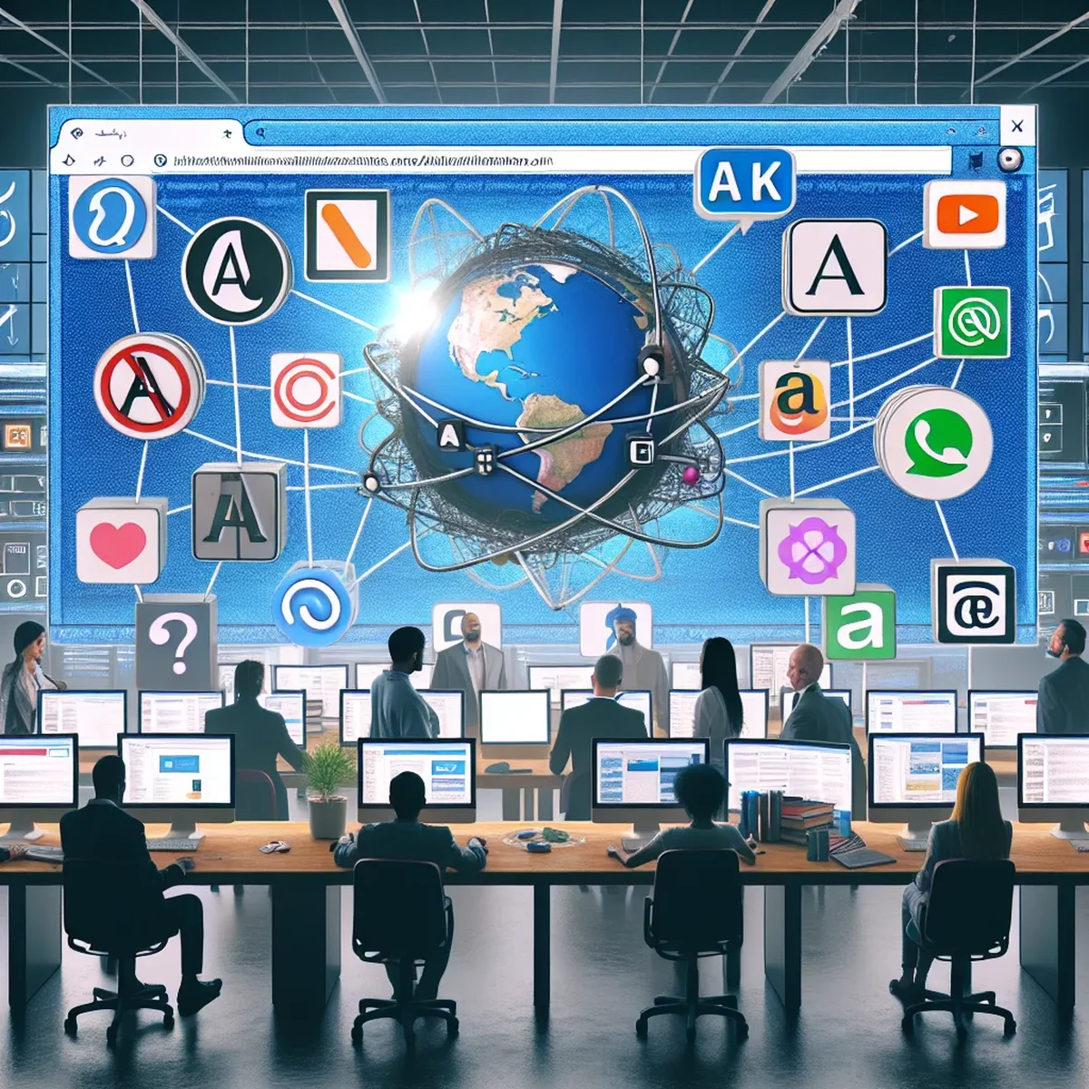 Illustration of various spam protection tools surrounding a WordPress logo