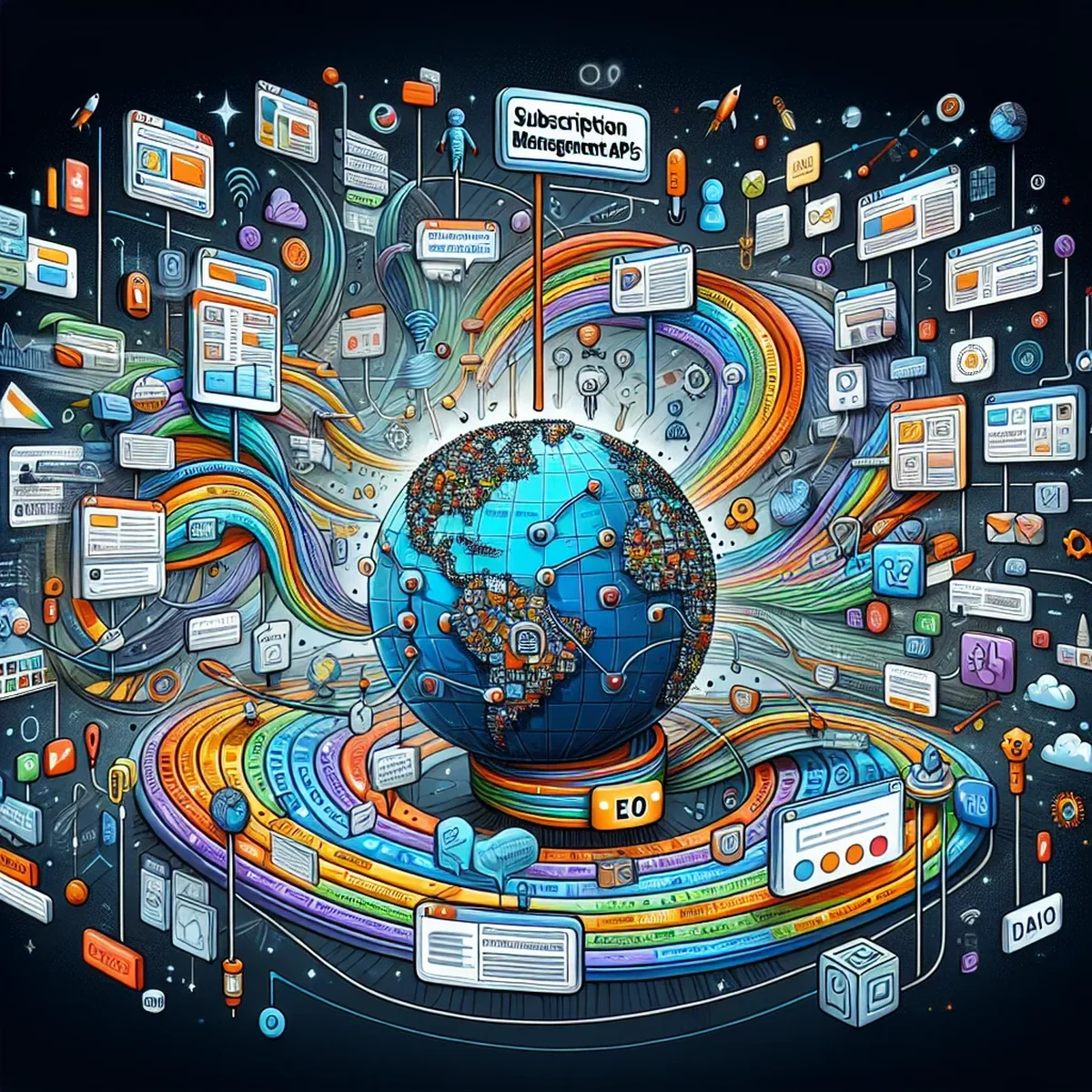 A detailed view of a subscription management dashboard on a digital screen