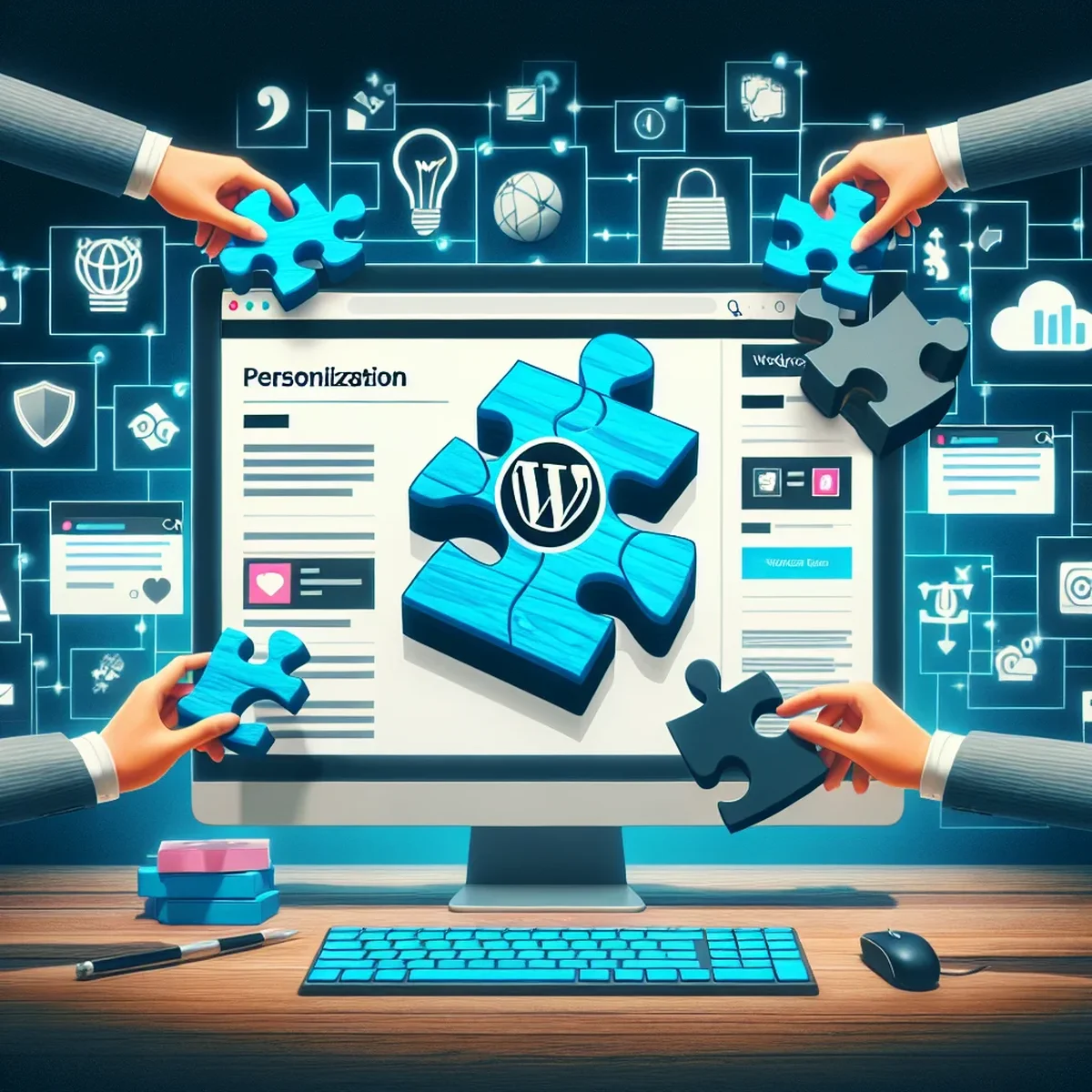 A screenshot showing various WordPress plugins for website personalization
