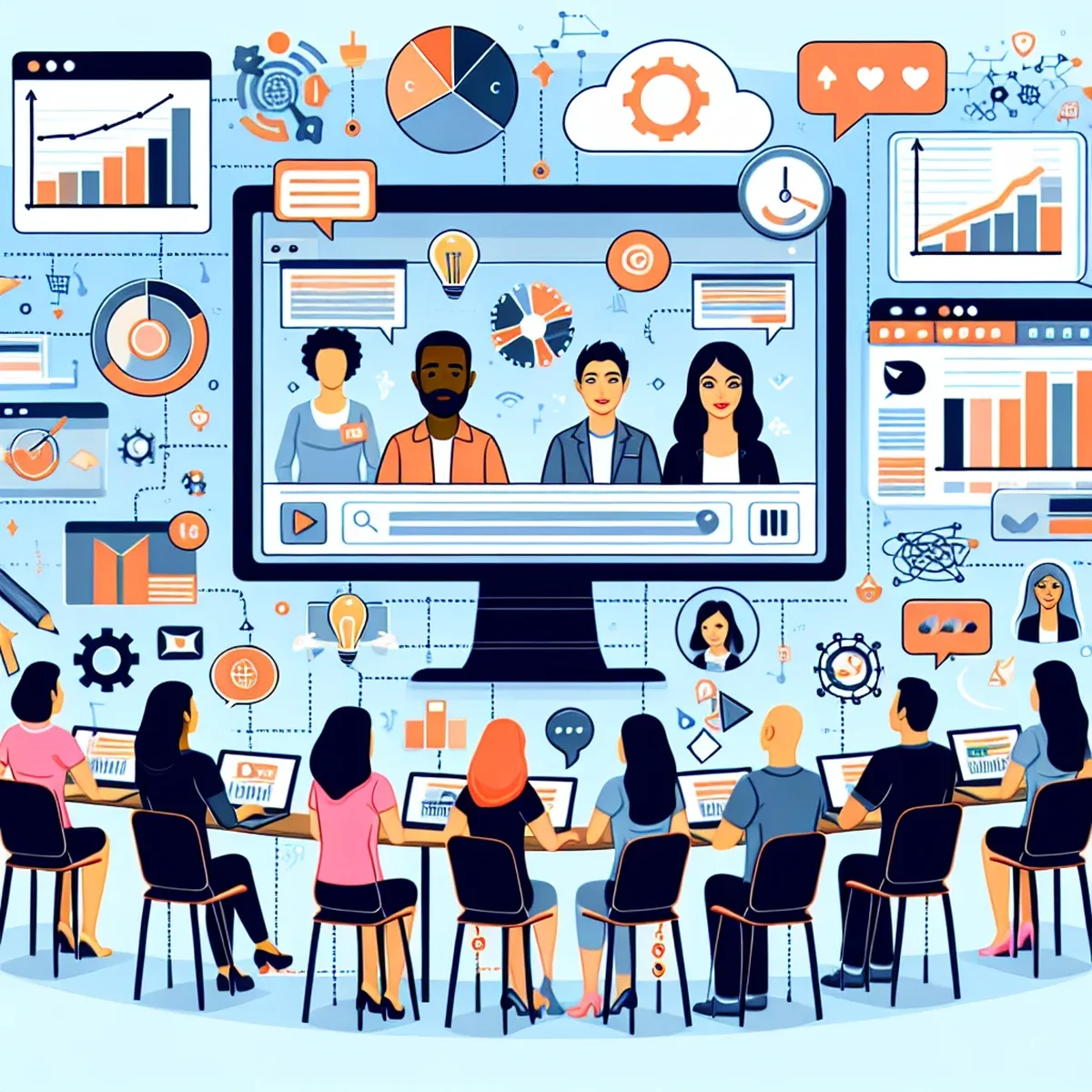 Digital marketers hosting a virtual workshop using WordPress