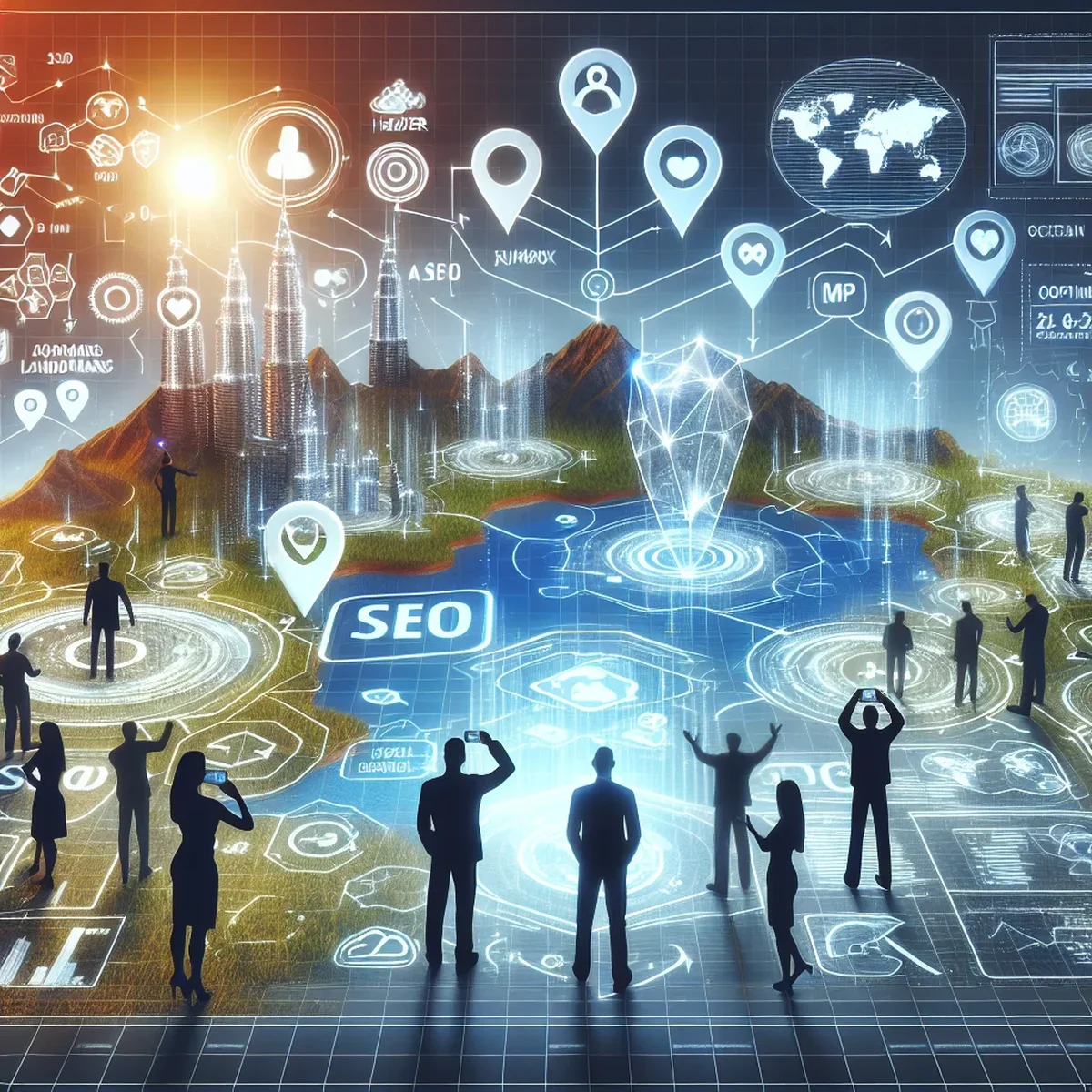 Illustration of a diverse group of people using accessible websites