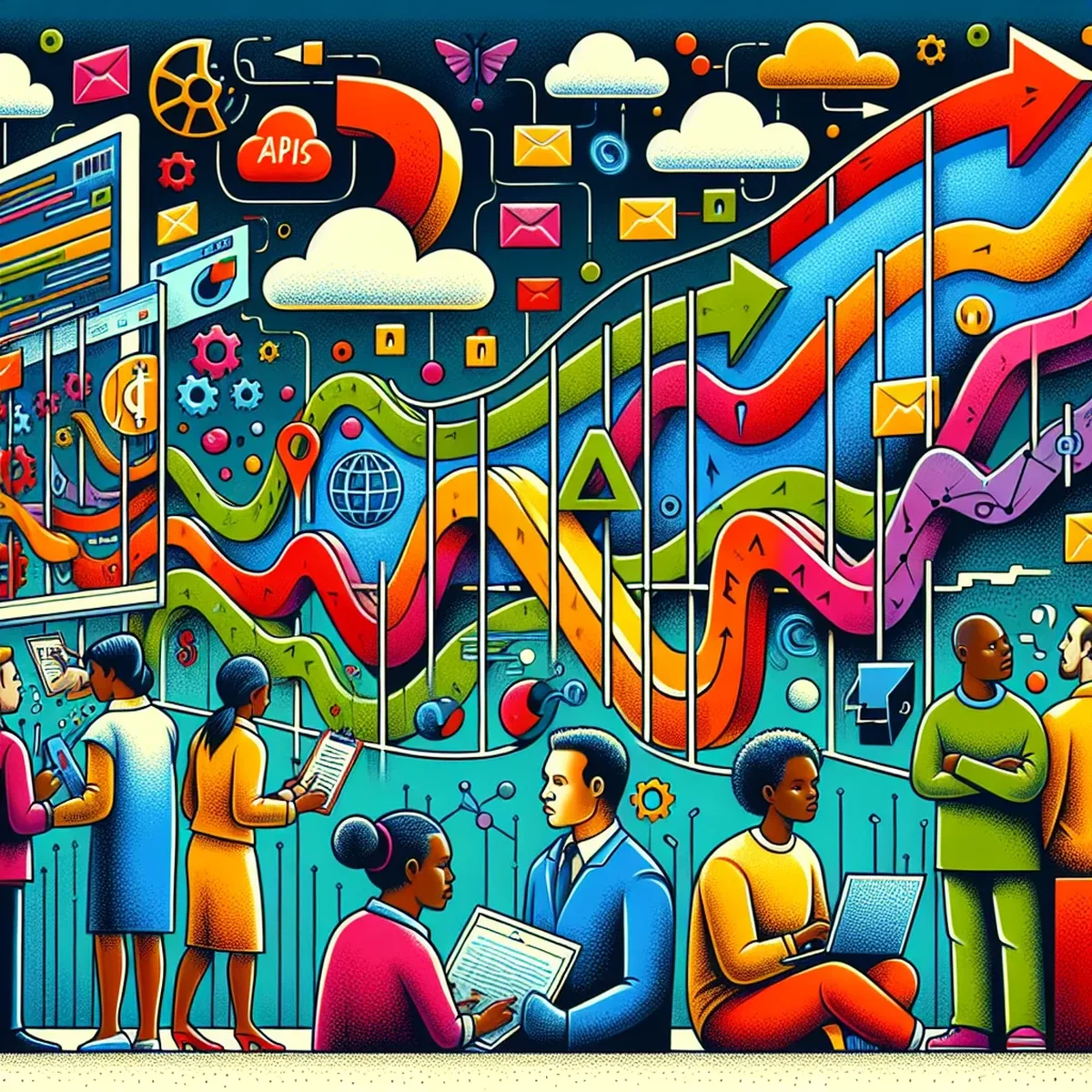 Illustration of a WordPress website optimizing API requests