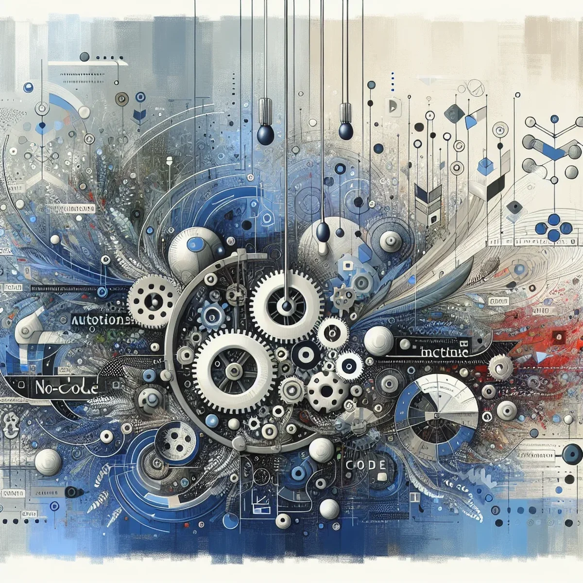 Illustration of automation gears integrated within a WordPress logo