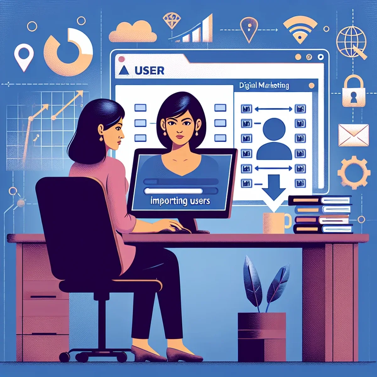 Illustration of data import into WordPress dashboard