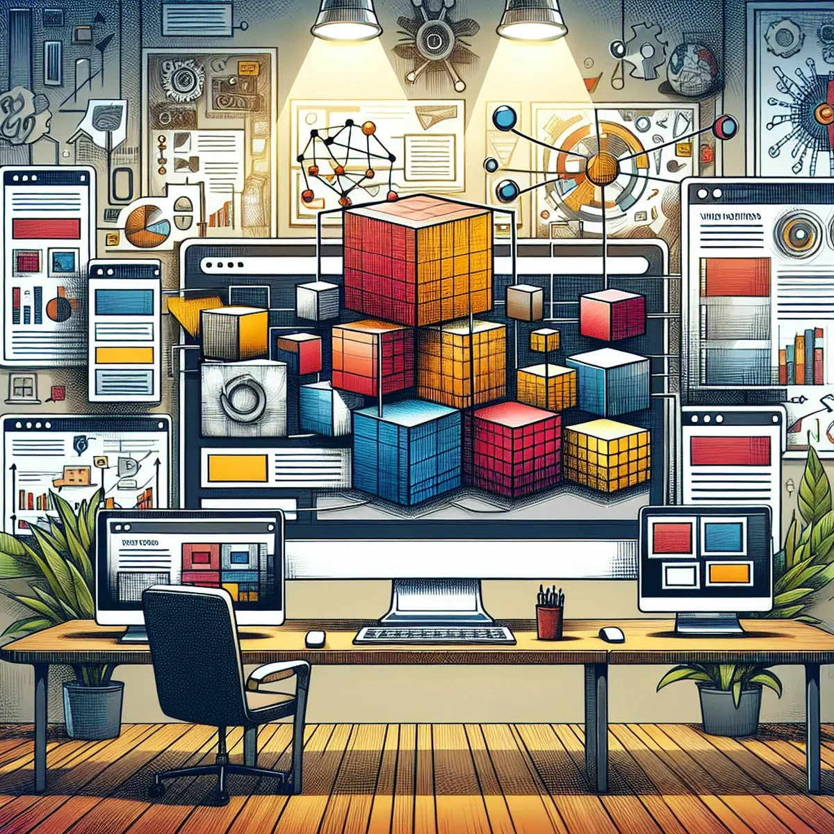 Illustration of various WordPress block styles and variations