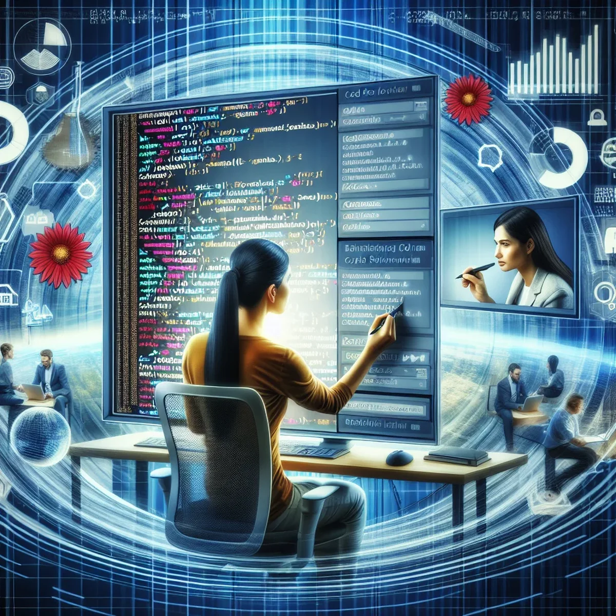 Developers reviewing code for a WordPress project