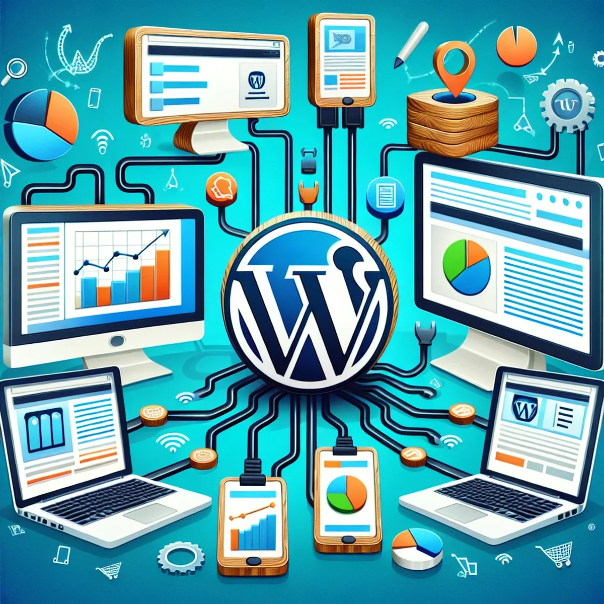 Illustration of CRM and WordPress integration