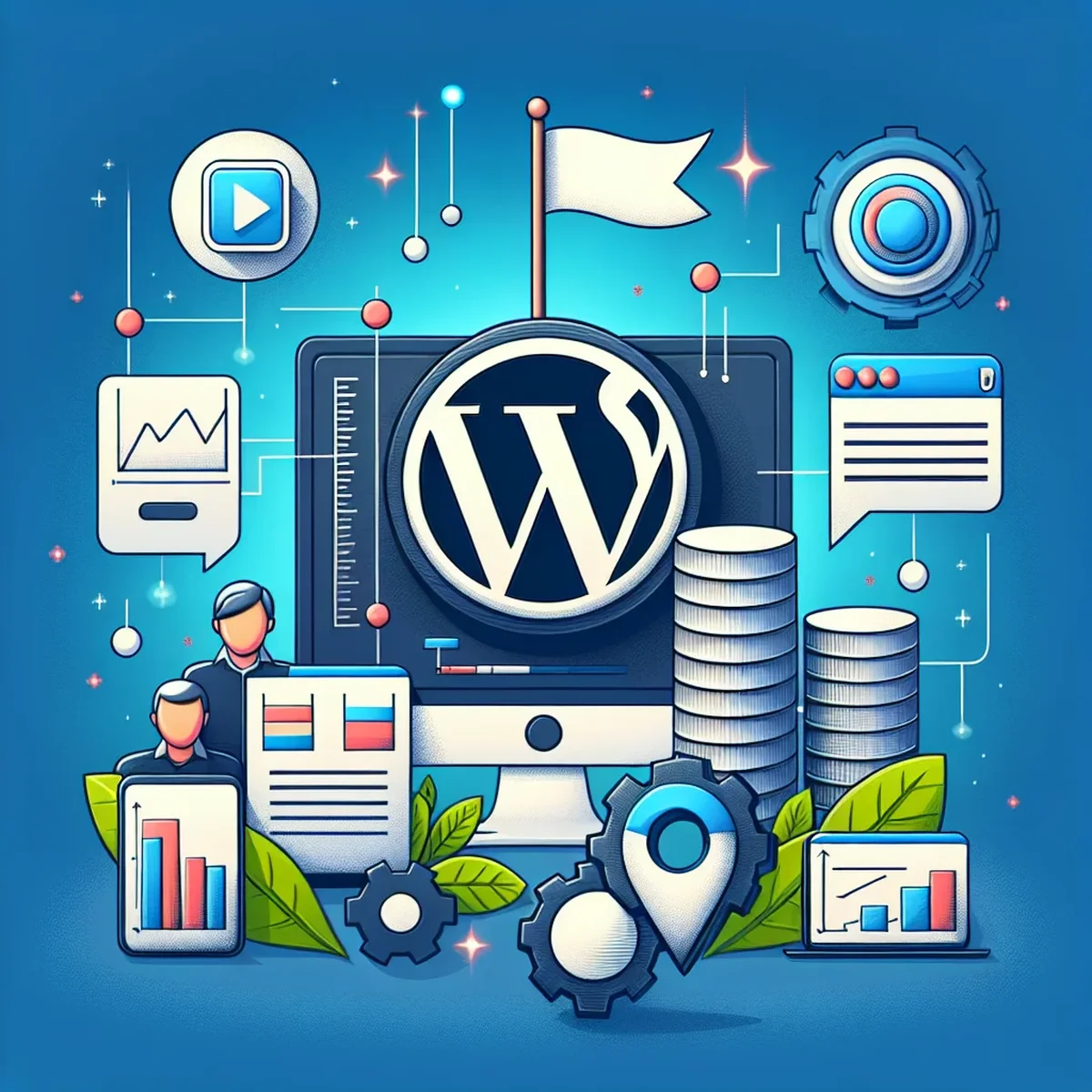 Illustration of feature flags being used in a WordPress environment