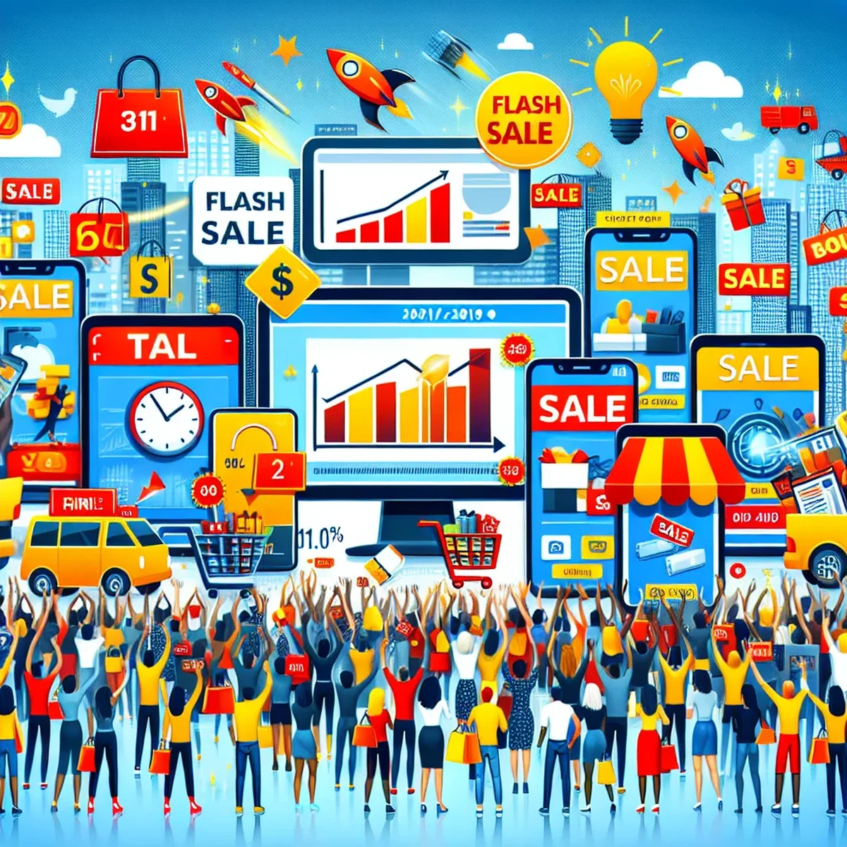 E-commerce website displaying a flash sale banner