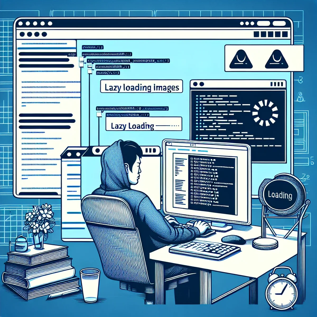 Illustration of a WordPress website speed test showing improved performance