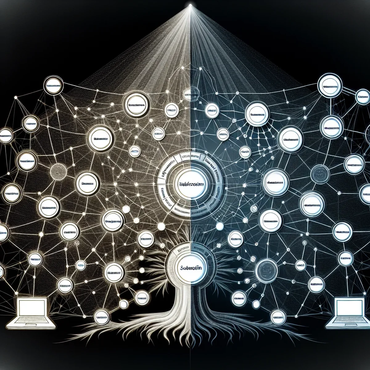 Illustration of a WordPress multisite network