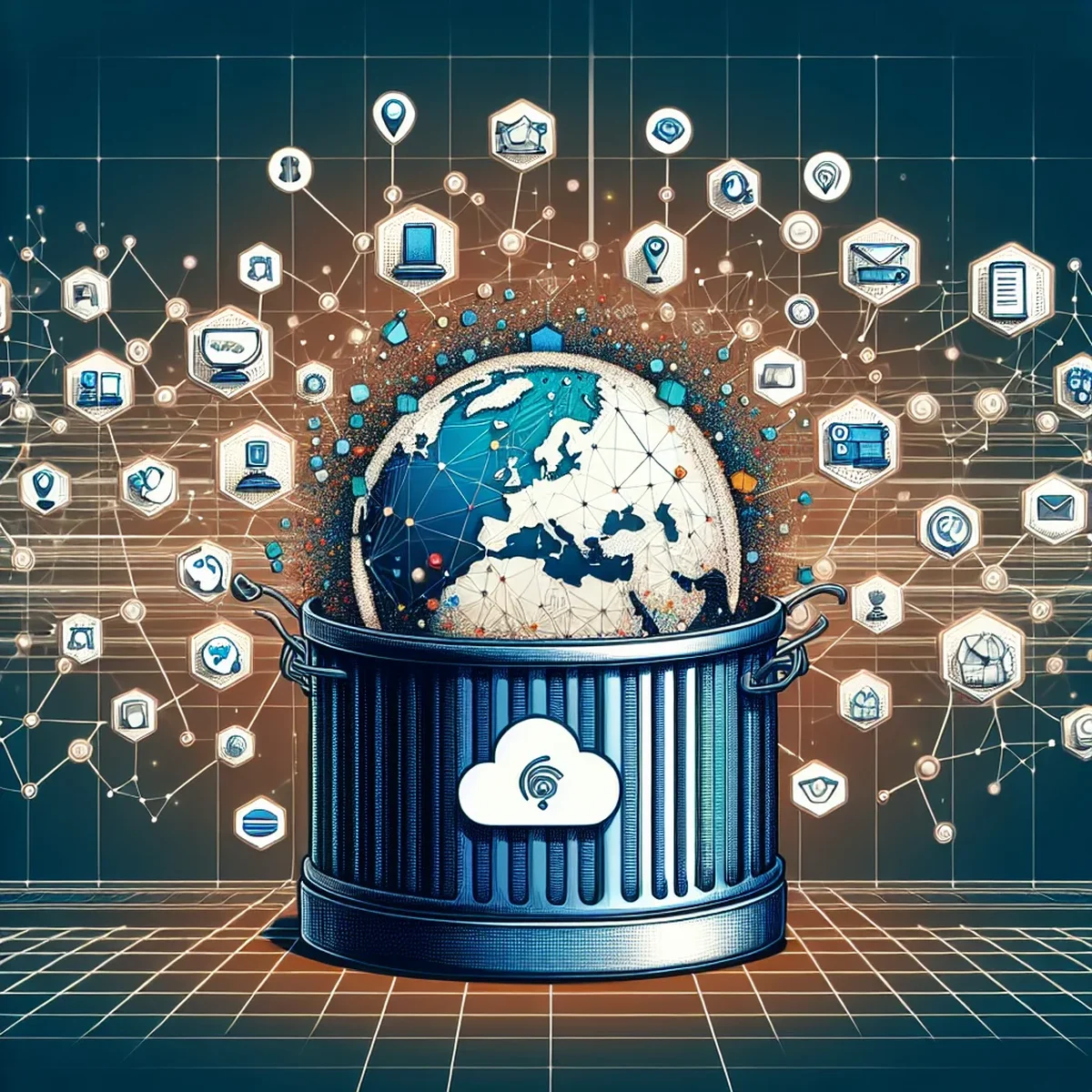 Illustration of an optimized WordPress site using service containers