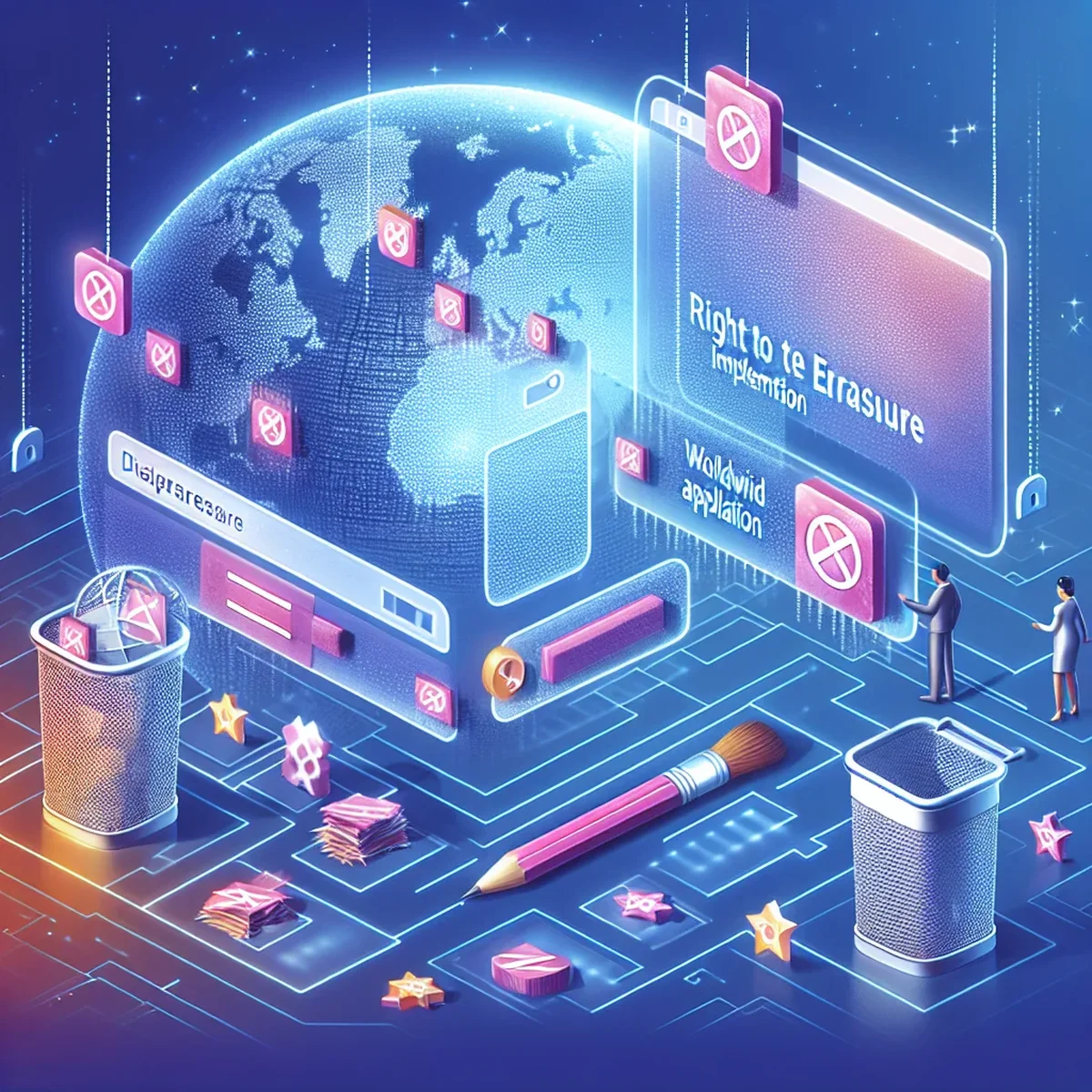 Illustration of a secure WordPress site implementing data privacy practices