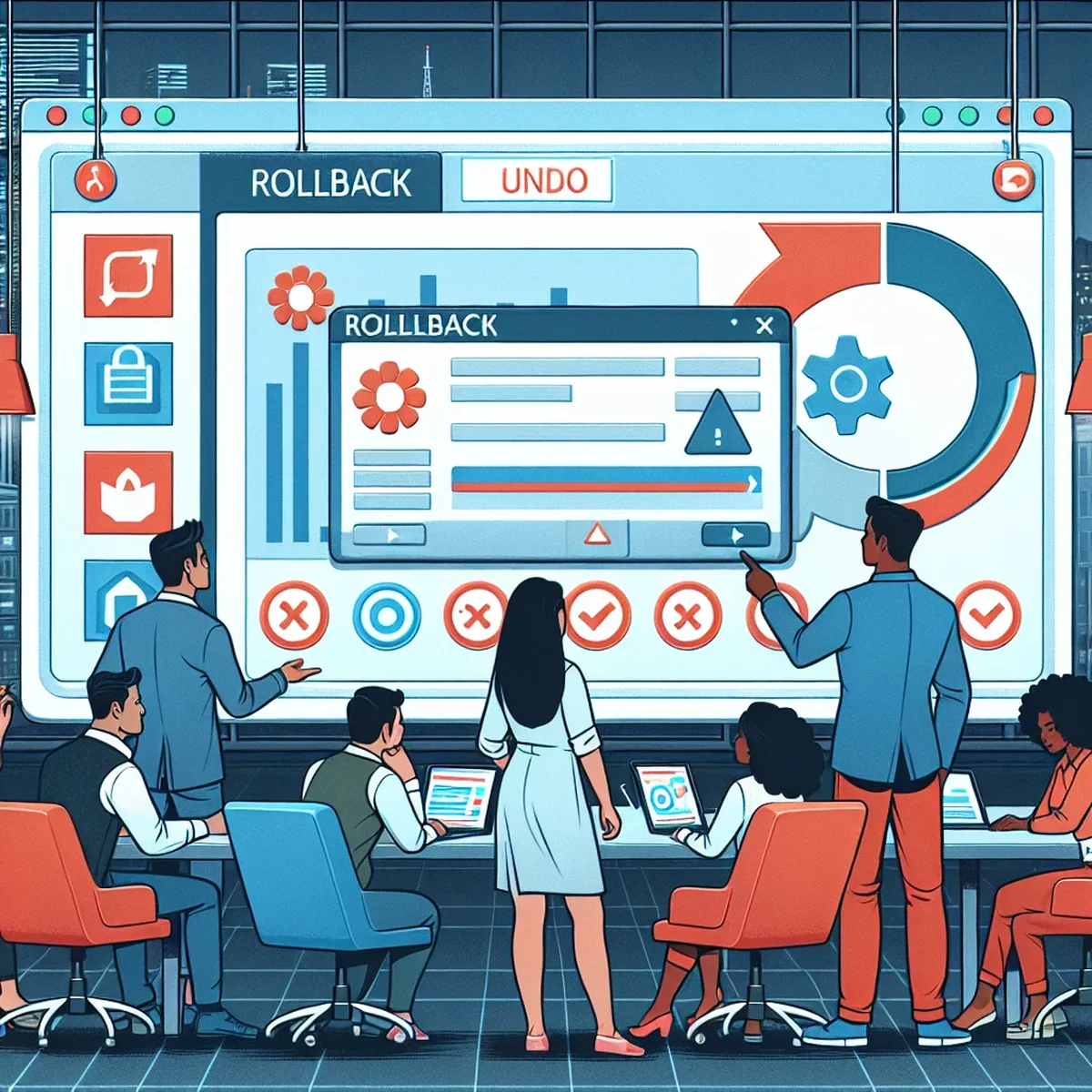 Illustration of a WordPress rollback process