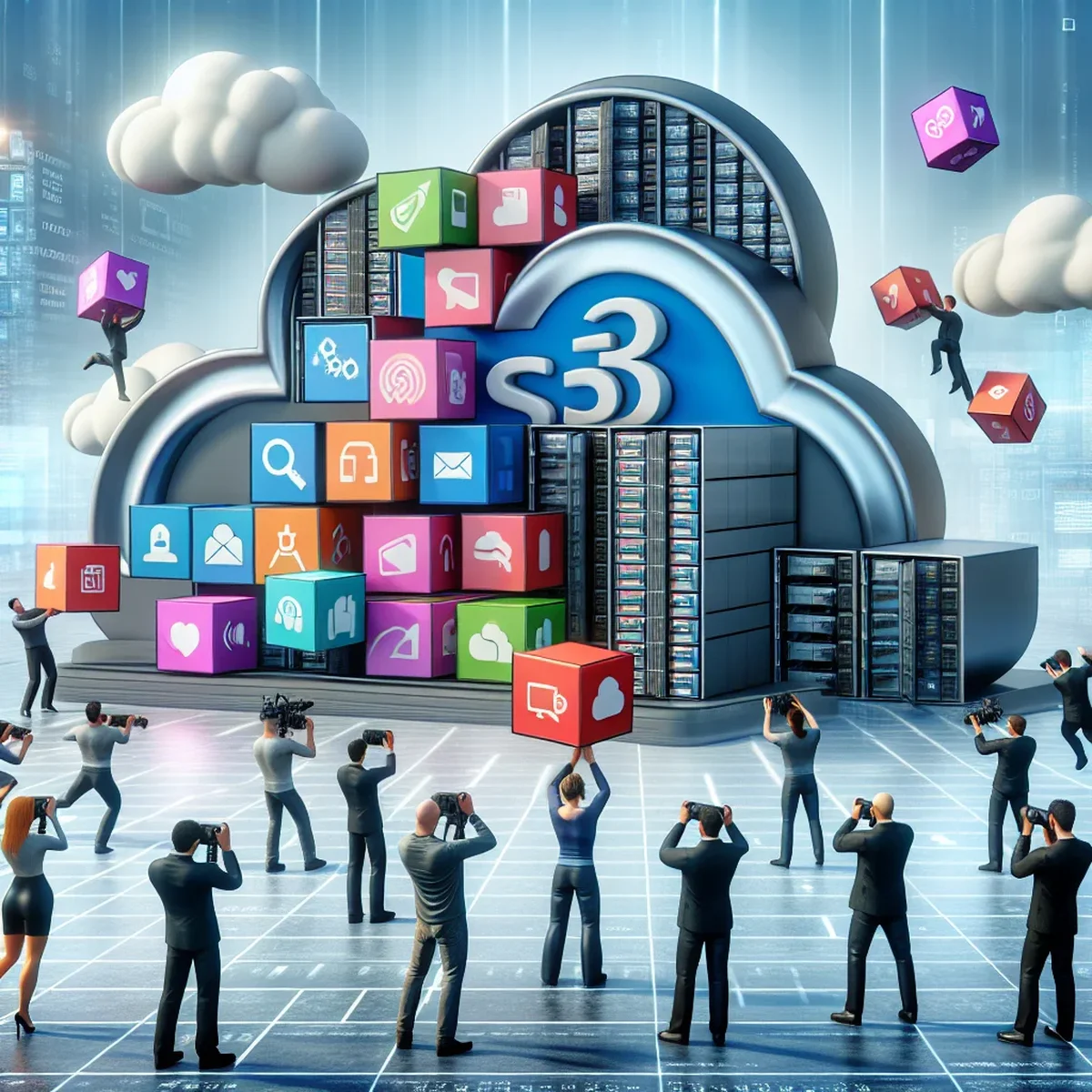 Illustration of data transfer from WordPress to Amazon S3