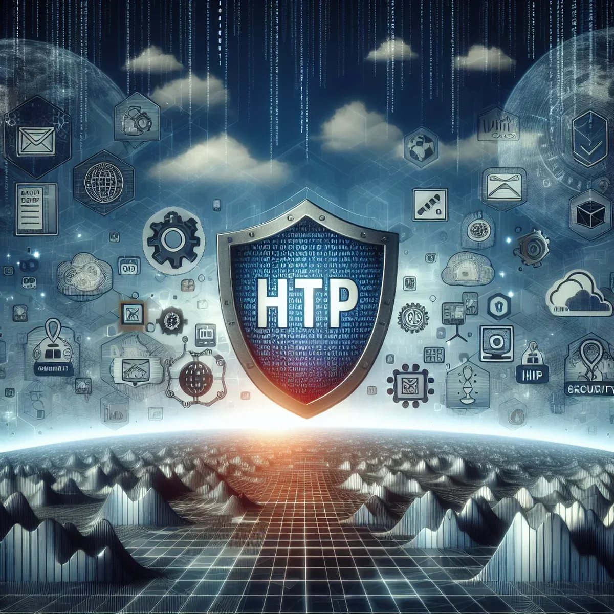 Illustration of a secure WordPress website shielded by HTTP headers