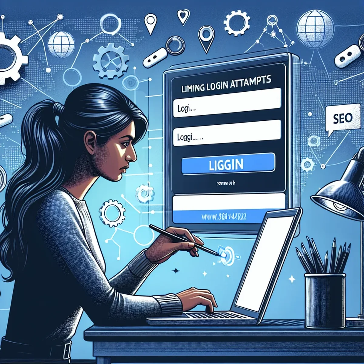 A secure WordPress login page with a shield symbol indicating protection
