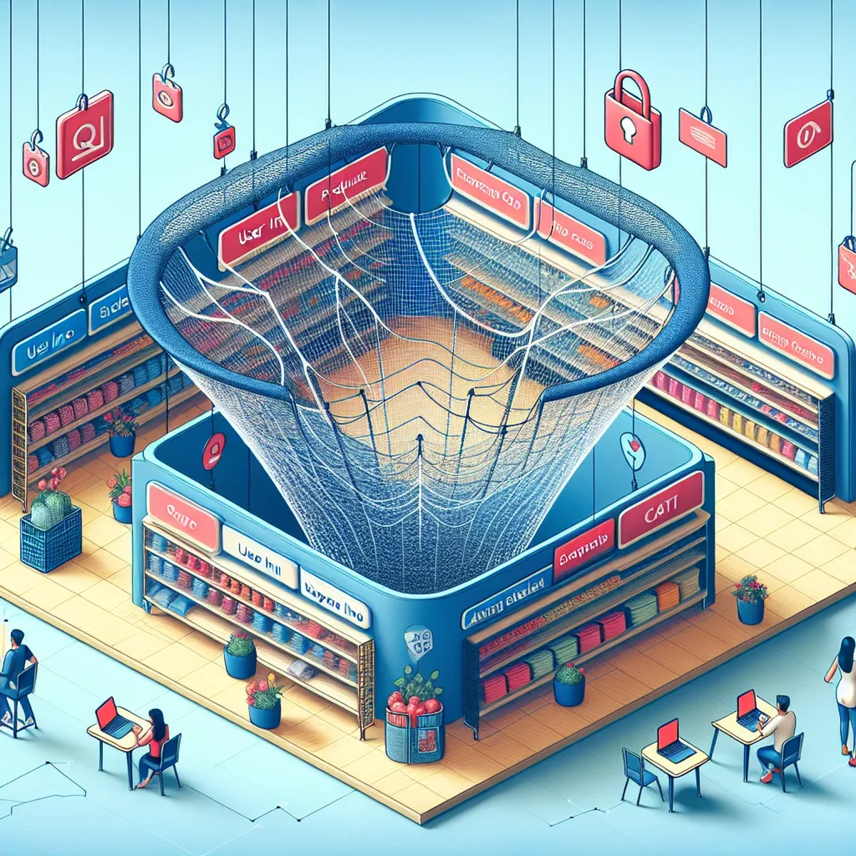 A digital illustration of data flow in a WordPress store using GraphQL