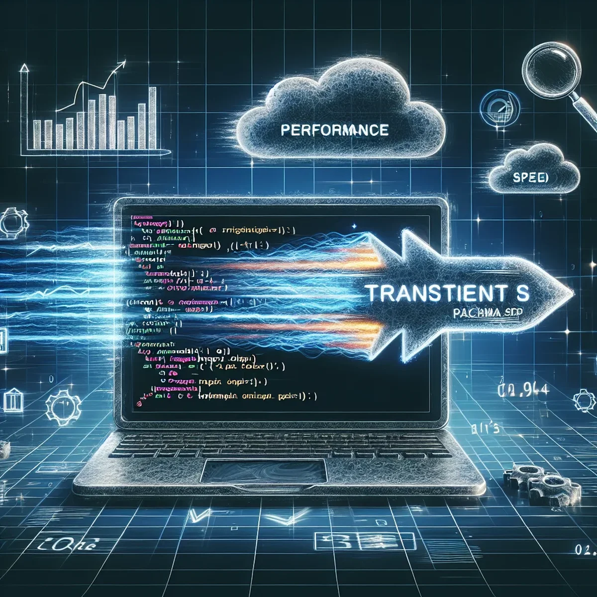 Illustration of a high-speed WordPress site powered by the Transients API